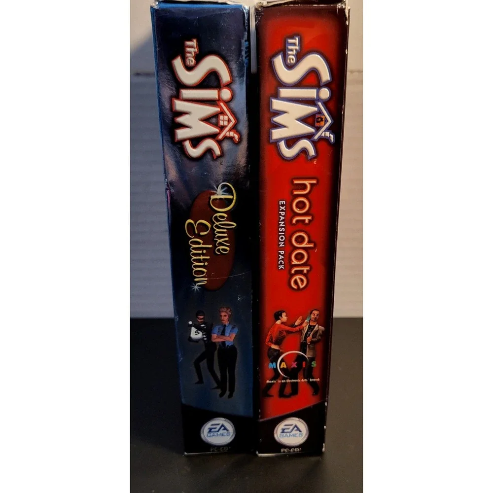 VINTAGE The Sims Deluxe Edition Hot Date PC Game Lot Big Box 2001 CIB